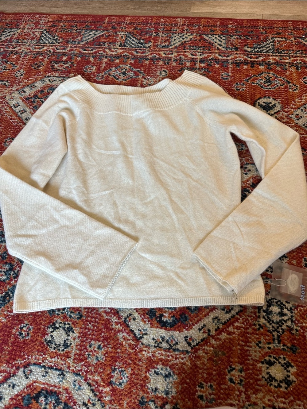 Vintage y2k Cream Boatneck Knit Sweater